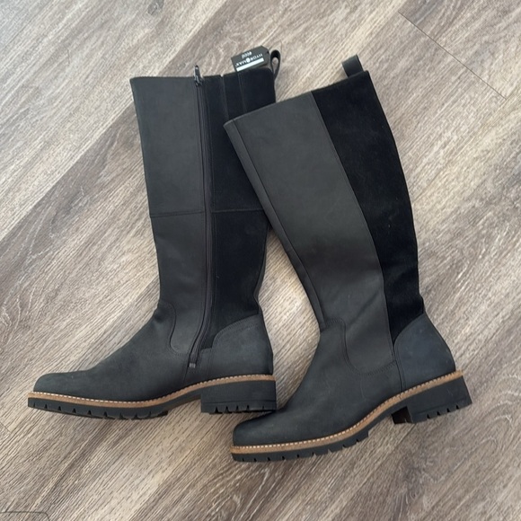 Ecco Elaine Women’s Tall Riding Boots Hydromax Heeled Black Size 41US 10-10.5 - Picture 1 of 15